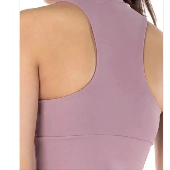 Kyodan pink ribbed mock crop sports bra size P/S - Picture 3 of 7